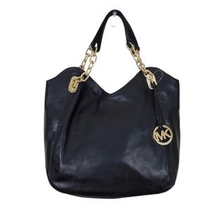 New Michael Kors Black Leather Bag